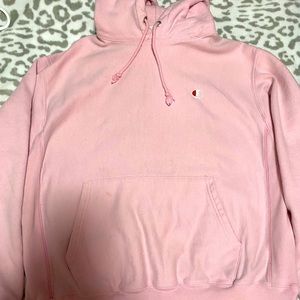 WOMENS PINK CHAMPION HOODIE